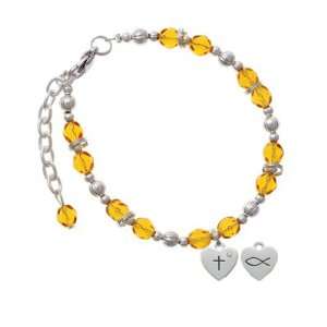   & Fish with Swarovski Crystal Yellow Czech Glass Beade Jewelry