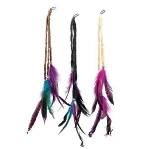   Assorted Multi Color Real Feather Hair Extension with Beads Beauty