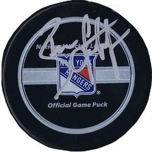 Brian Leetch Autographed Puck   Autographed NHL Pucks 