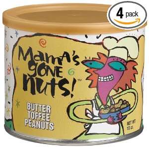 Mamas Gone Nuts, Butter Toffee Peanuts, 10 Ounce Cans (Pack of 4 