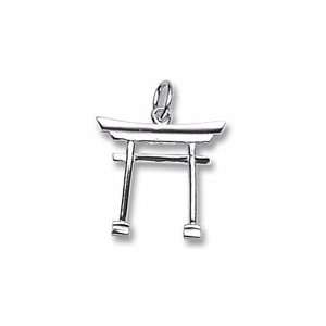  Japanese Tori Gate Charm in Sterling Silver Jewelry