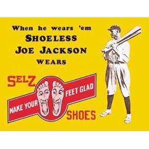  Baseball Joe Jackson Metal Tin Sign Shoes Nostalgic