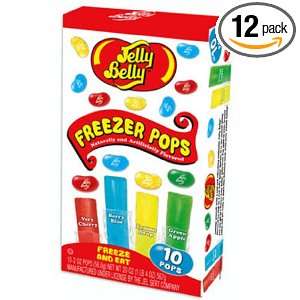 Jelly Belly Assorted Flavors Freezer Pops, 10 Count (Pack of 12 
