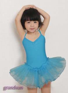 NWT Blue Girls Dance Dress Ballet Tutu Leotard 4 8T BL405  