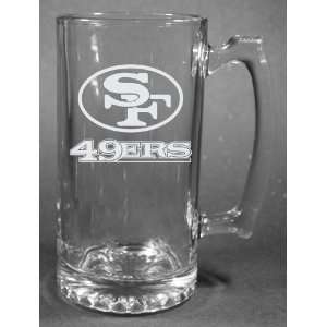   49ers Laser Etched 27oz Glass Beer Mug 