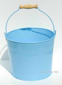NEW BLUE Bucket Pail Wooden Handle Baby Shower Gifts  