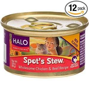 Halo Spots Stew for Cats Chicken and Beef Recipe, 3 Ounce (Pack of 