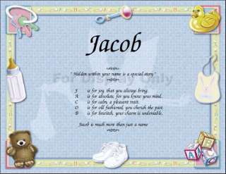 Personalized Baby Name Poem Baby Shower Gift Keepsake  