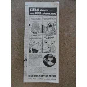  Ingrams shaving cream, Vintage 30s print ad (cartoon 