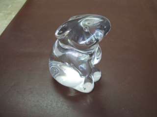 BACCARAT Crystal BUNNY RABBIT Clear SITTING Pretty Paperweight 