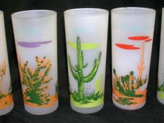   Arizona Cacti Blakely Oil Beverage Set Pitcher 7 Glasses  