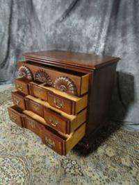   SIGNED HICKORY BLOCK FRONT BACHELORS CHEST NIGHTSTAND MAHOGANY  