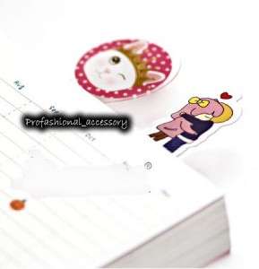 Korean Lovely Cartoon Girls Boys Cats Bookmarks   2 pcs  