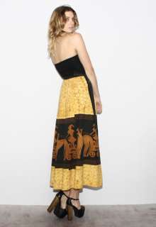vtg 70s BOHO Ethnic India BATIK cotton Maxi Dress SKIRT  