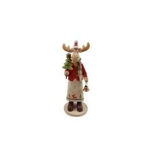  Heaven Sends Carved Wooden Lady Moose Christmas Decoration 