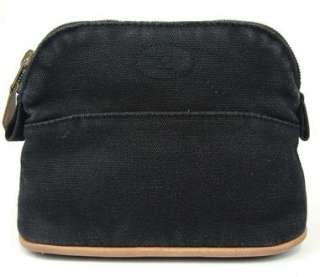   BOLIDE BLACK COTTON MINI COSMETIC BAG POUCH MADE IN FRANCE  