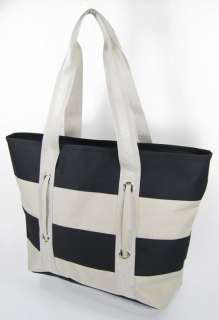 BEACH bag tote NAUTICAL striped reusable grocery ZIPPERED summer 