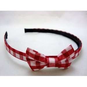  NEW Red Plaid Bow Headband, Limited. Beauty