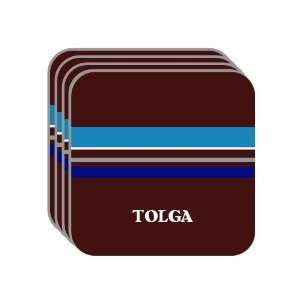 Personal Name Gift   TOLGA Set of 4 Mini Mousepad Coasters (blue 