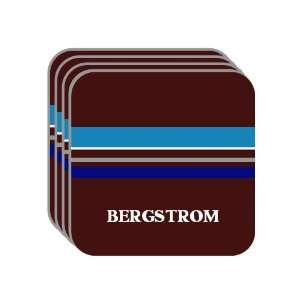 Personal Name Gift   BERGSTROM Set of 4 Mini Mousepad Coasters (blue 