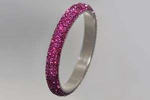 Hot Pink Thin Bangle Bracelet w/swarovski crystal New  