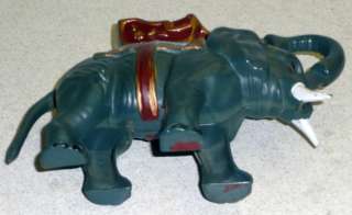 Vintage Plastic Circus Elephant Bank JSNY 1975 Mechanical Works Neat 