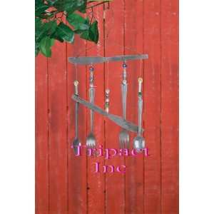   Rusty Cutlery Home Décor Metal Chimes   Flat Tingle