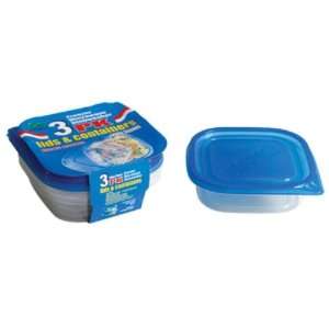  24 oz Large Square 3pk Food Containers Case Pack 48