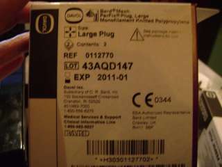 Bard Mesh PerFix Plug Large # 0112770 Box of 2 NEW  