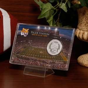  NCAA LSU Tigers Tiger Stadium Silver Coin Card Sports 
