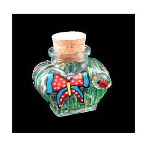     Hand Painted   Small Heart Shaped Bottle   2 oz. 
