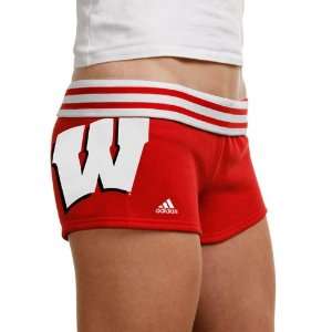Adidas Wisconsin Badgers Womens Rollover Short  Sports 
