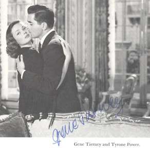 Gene Tierney, Anne Baxter 2 Signed Pix 4 Autographs Razors Edge,1940s 