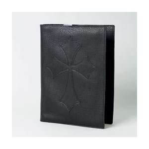  Black Leather Flared Cross Bible Cover   X Large 