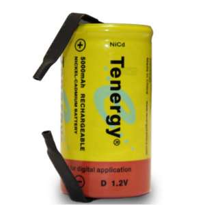 Tenergy D Rechargeable Battery 1.2V 5Ah NiCD FT w/ Tabs  