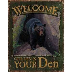  Welcome to Our Den Antiqued Tin Sign