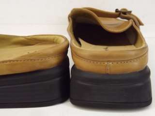 Womens shoes brown leather comfort Thom McAn 10 M mules slide  