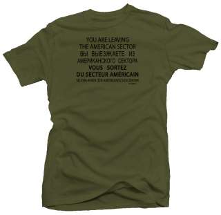 Checkpoint Charlie WW2 USA Military Army T shirt  
