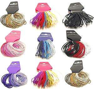 36 Gorgeous Thin Coloured Hair Elastics Bobbles Hair Bands Accessories 