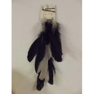  Black White Feather Hair Clip 