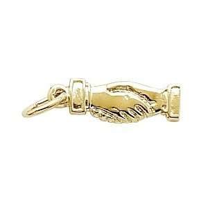  Rembrandt Charms Clasped Hands Charm, 10K Yellow Gold 
