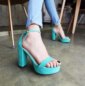 Ladies Strap Sandal Platform Shoes High Thick Heel  