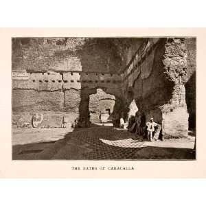 1905 Halftone Print Baths Caracalla Rome Italy Archeology Ruin Thermae 