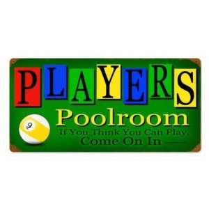  Players Poolroom Vintage Metal Sign Pool Bar Billiards 