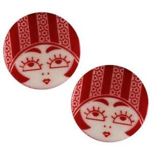   Button 3/4 Flapper Red/White By The Package Arts, Crafts & Sewing