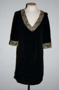 NWOT Rory Beca Designer Dress Tunic sz 4 Blck Silk Lace  