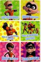 The INCREDIBLES 18 large EASTER stickers Disney Pixar  