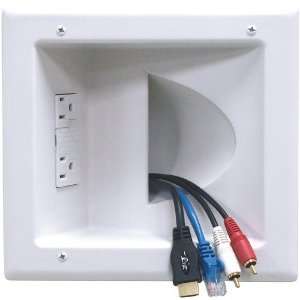  PEERLESS IBA5 W IN WALL PLASTIC CABLE PLATE (WITH SURGE 