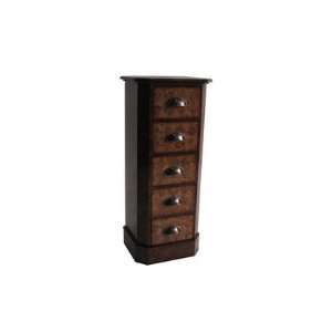  Tall Wooden Storage Chest w 5 Drawers in Light Brown 