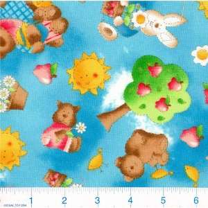  Bear and Bunnies Fabric By The Yard Arts, Crafts & Sewing